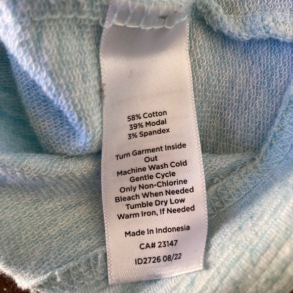 T by Talbots Mock Neck Full Zip Up Sweater Large Petite Blue Green UPF 50 - Picture 7 of 8